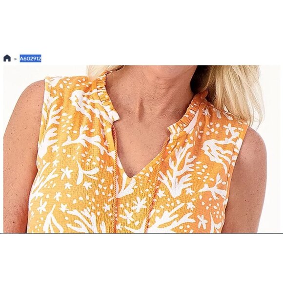 Denim & Co, Beach Textured Knit Top Melon XS A602912 - Picture 2 of 2